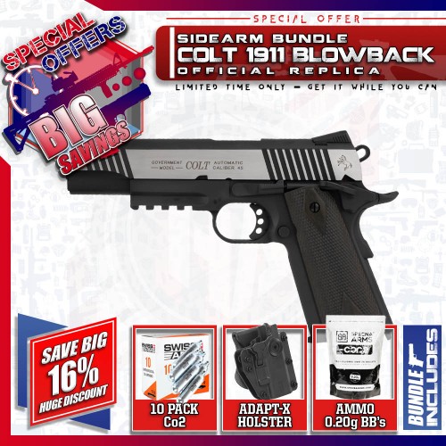 SIDEARM BUNDLE: Colt 1911 Rail Gun (BK/SV)